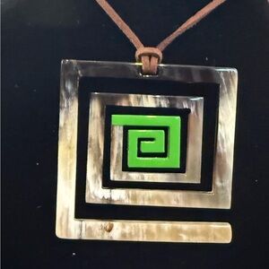 Ethically Sourced Horn Geometric Pendant Necklace